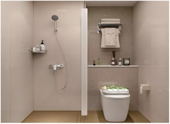 elevation view of unit bathroom style case C