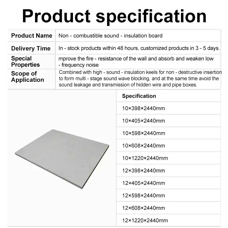 Sound-absorbing noise-reducing non-combustible board easy installation quality guaranteed